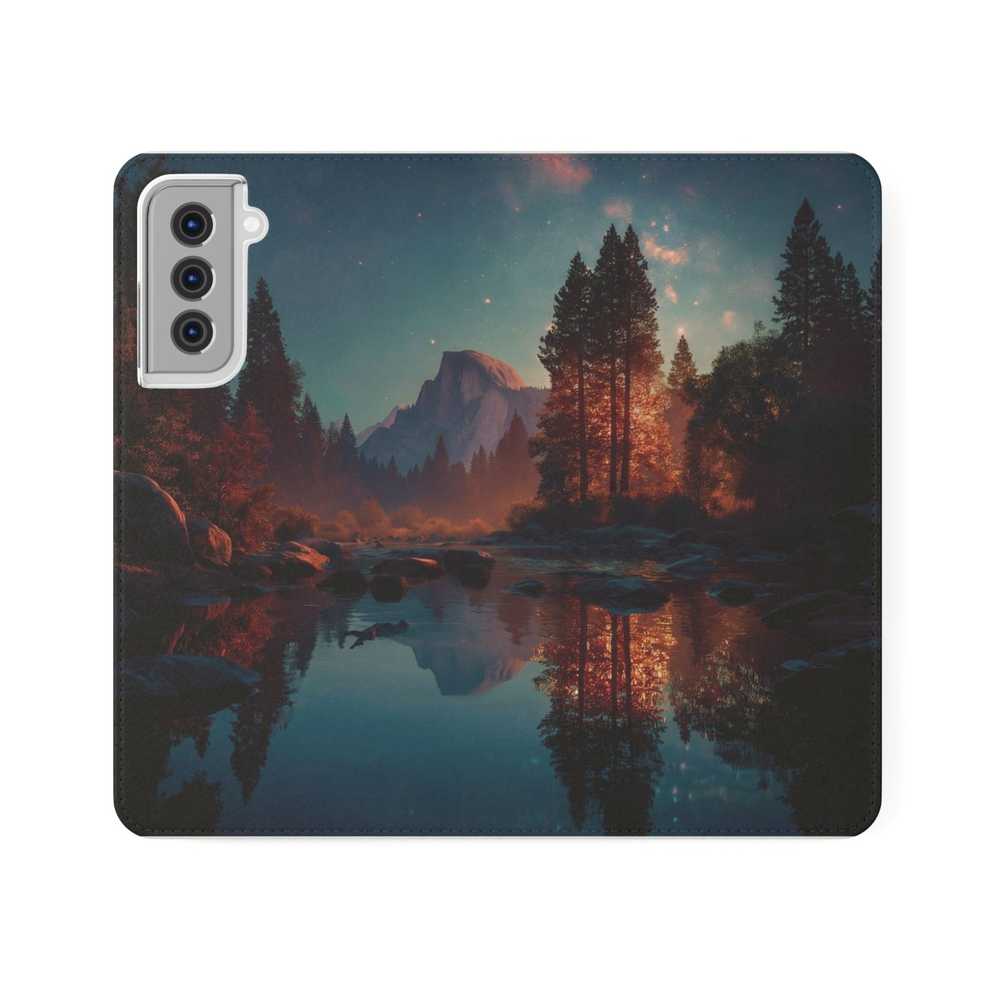 Starlit Valley Flip Cases – Twilight River and Half Dome Reflections