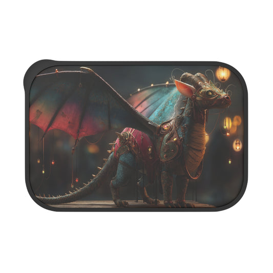 Regal Dragon with Lantern Wings PLA Bento Box with Band and Utensils – Twilight Market Guardian