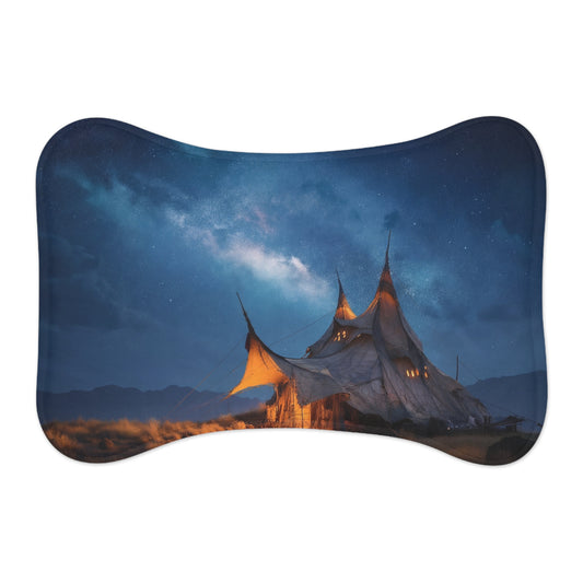 Starlit Nomad Tent Pet Feeding Mats – Milky Way Hearth Beneath the Sky