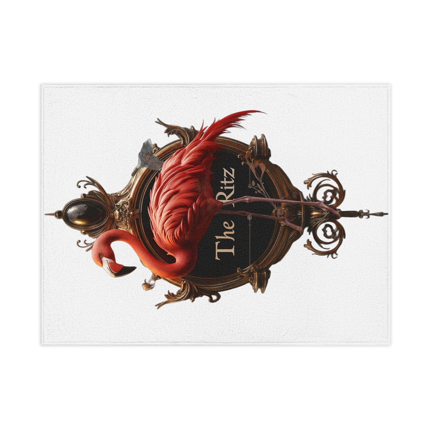 Crimson Flamingo Ritz Blanket – Ornate Clockwork Frame Cover
