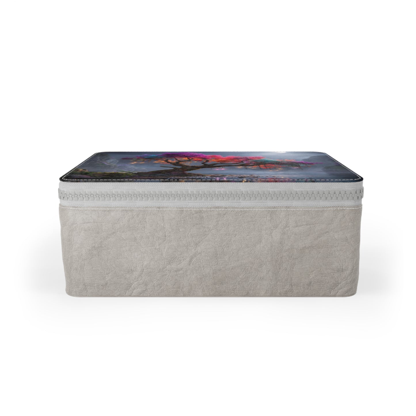 Prismatic Canopy Paper Lunch Bag – Rainbow Tree Moonlit Lake Scene