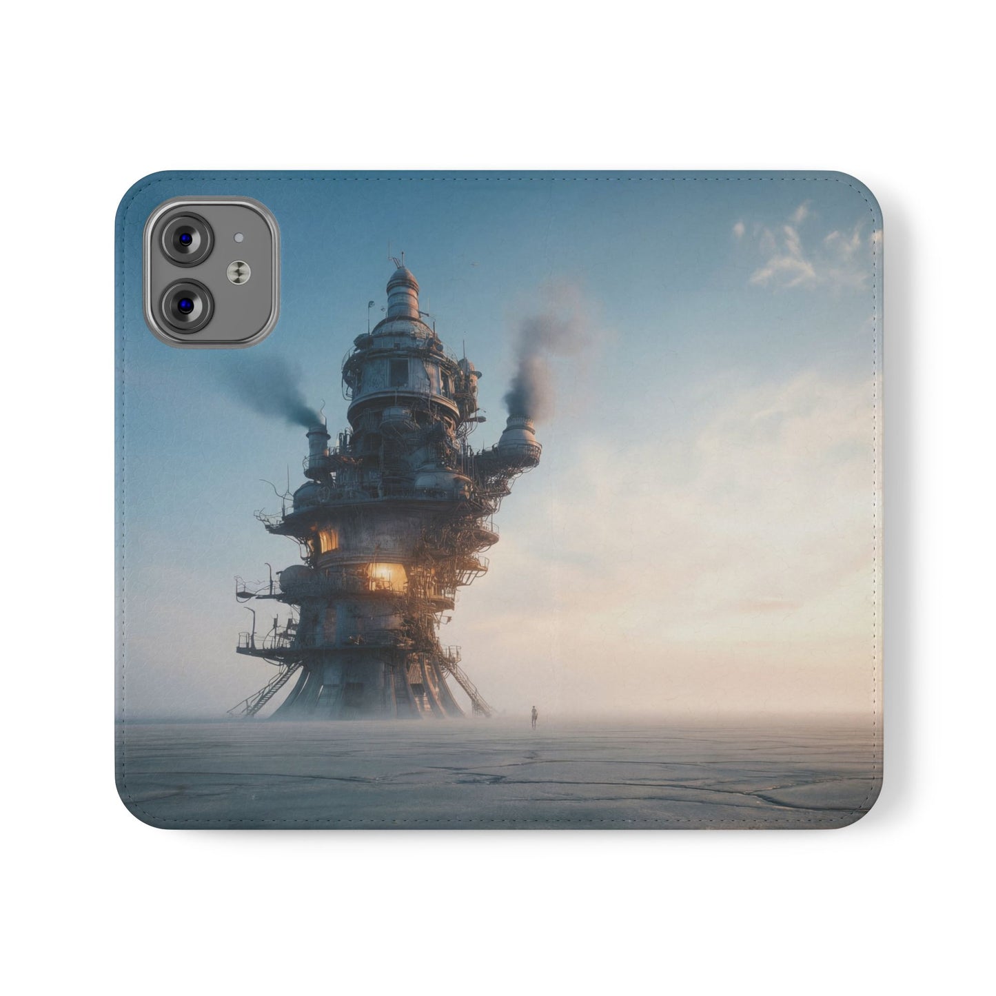 Steam-Stack Tower Flip Cases – Industrial Dawn Sentinel