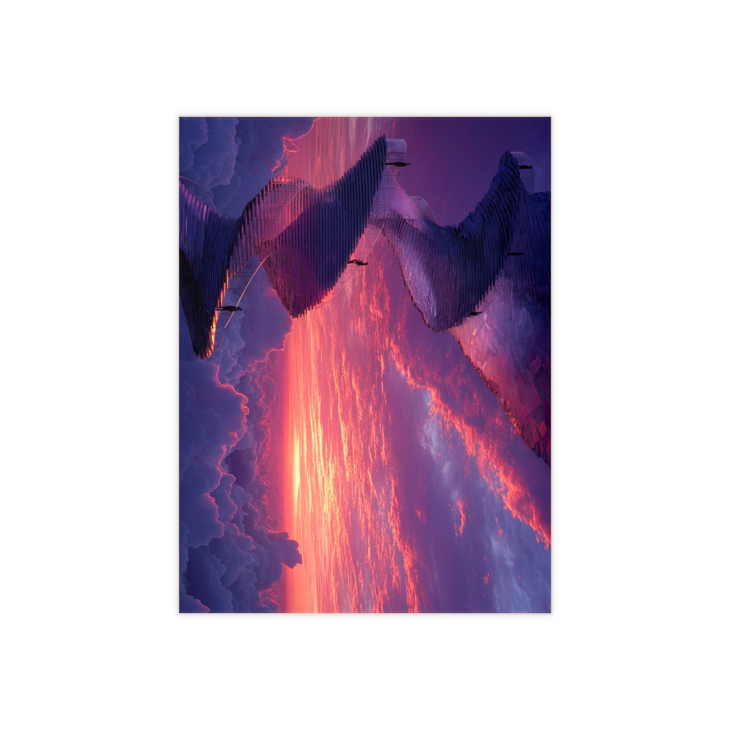 Celestial Spiral Staircase Ceramic Photo Tile – Ascending Through Twilight Clouds