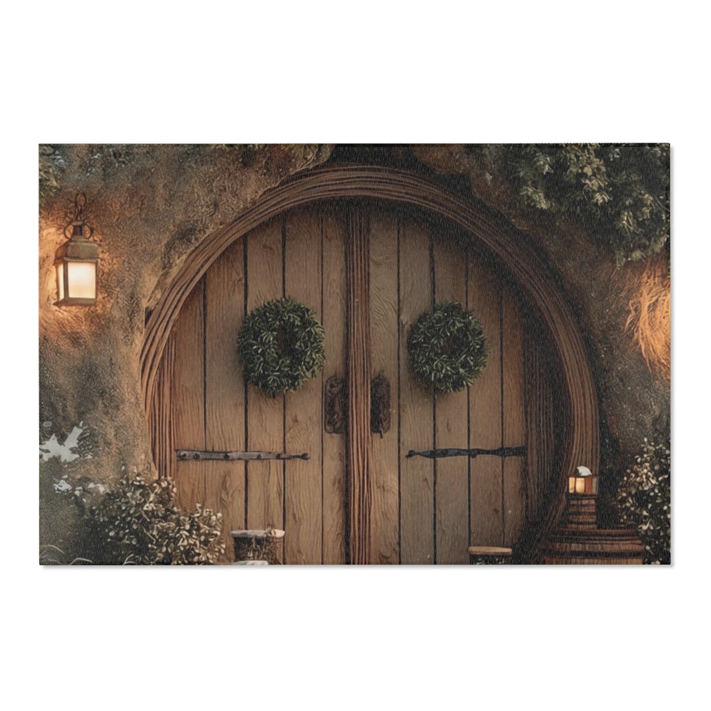 Winter Hollow Cottage Rug – Snow-Dusted Stone & Wood Sanctuary