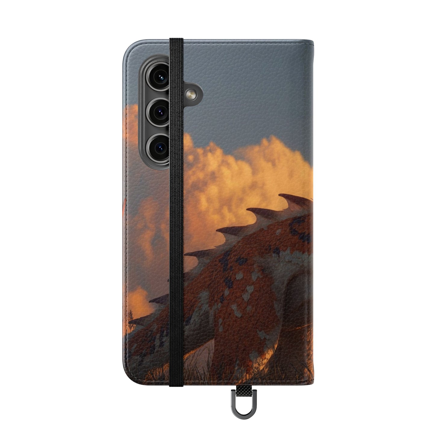 Gilded Dragon Flip Cases – Amber Sunset Guardian