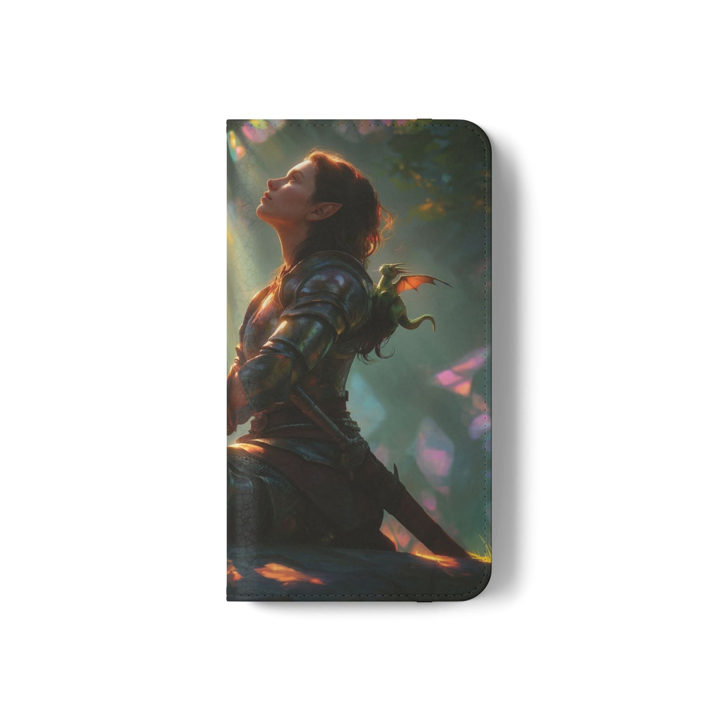 Crystal Grove Sentinel Flip Cases – Iridescent Forest Dawn Guardian