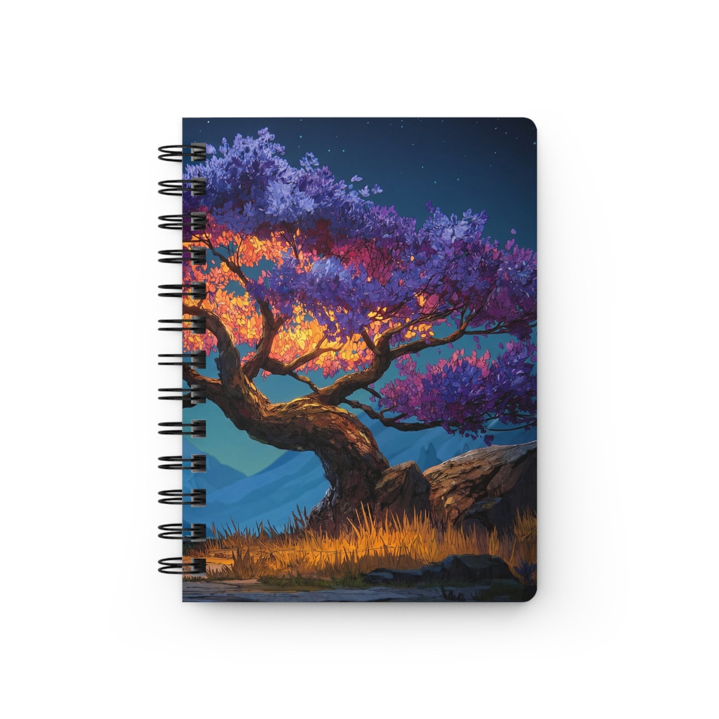 Celestial Tree Spiral Bound Journal – Twilight Bloom Dreamscape