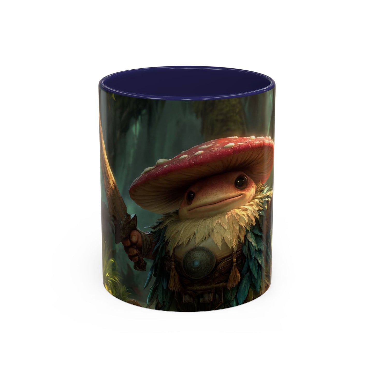 Mushroom Knight Accent Coffee Mug – Verdant Forest Guardian Sentinel