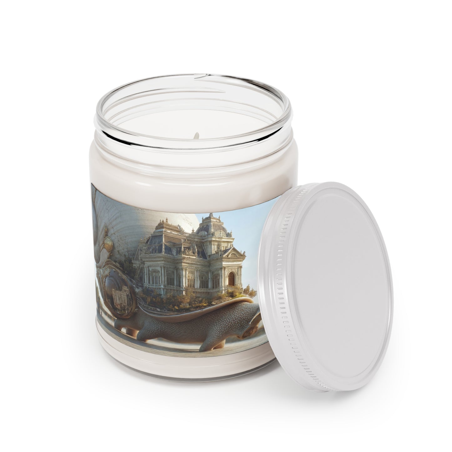 Grand Palace Snail Scented Soy Candles with White Lid, 9oz – Slow-Moving Renaissance Dreamscape