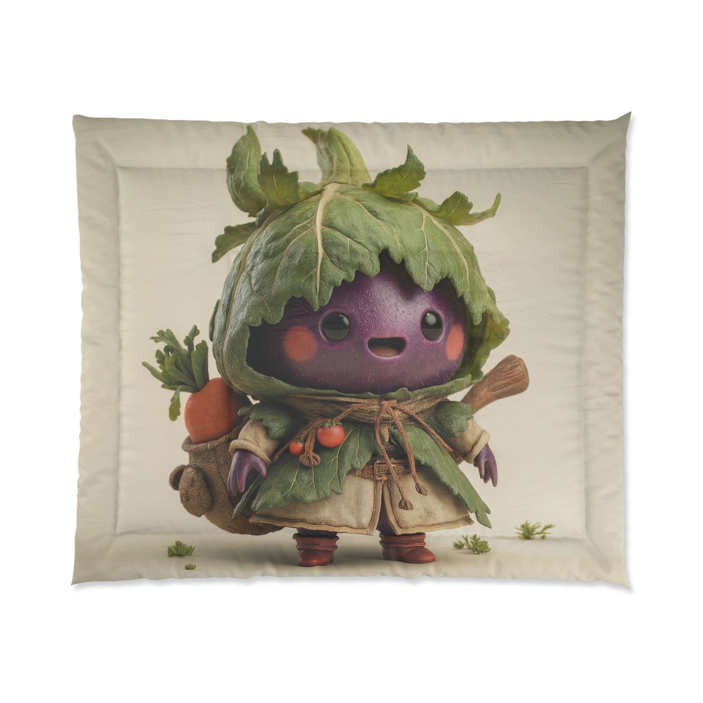 Purple Eggplant Gardener Comforter – Leafy Harvest Guardian