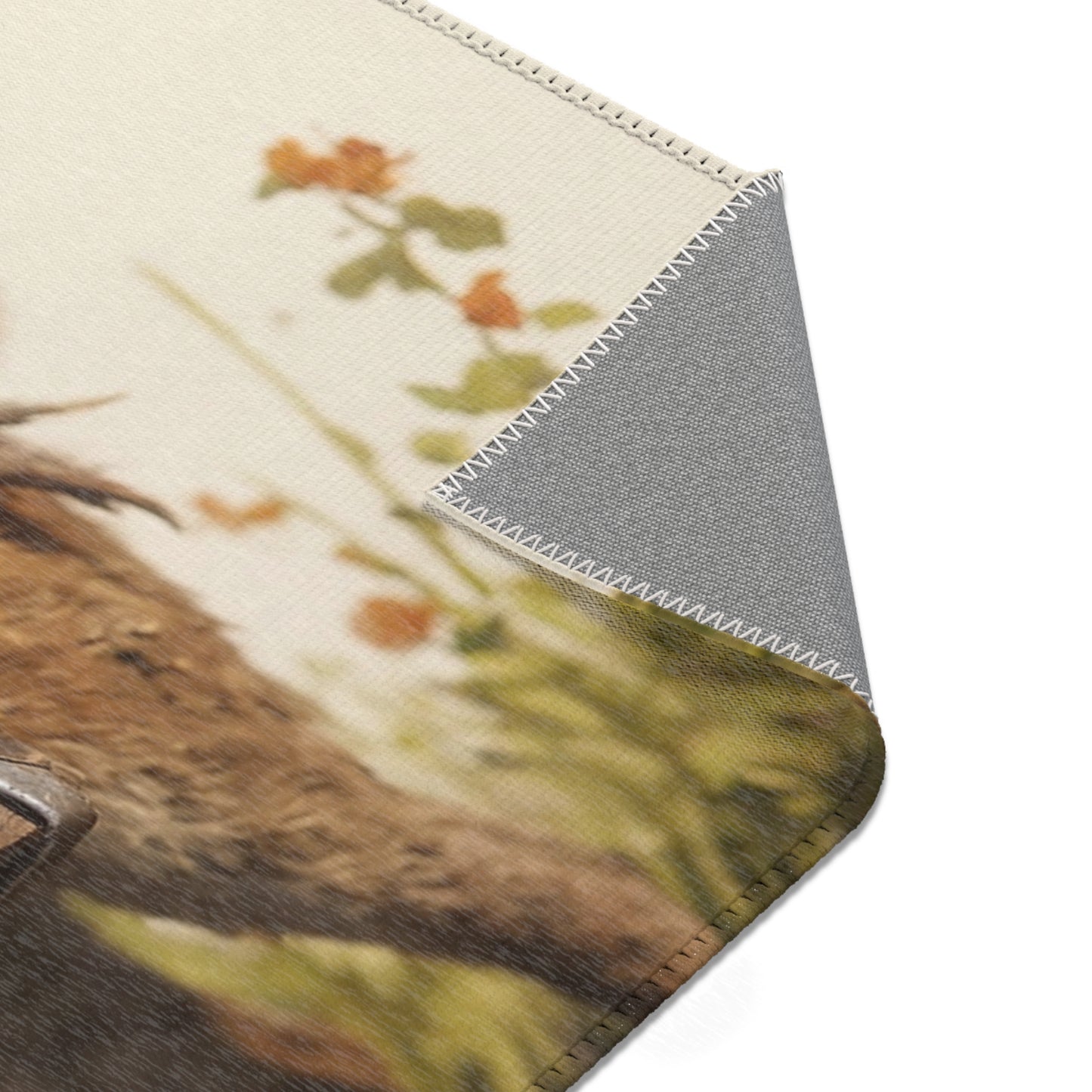 Young Wanderer on Stag Area Rug – Sunset Ridge Companion
