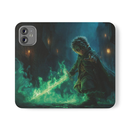 Glimmerblade Guardian Flip Cases – Teal Phantom Knight Portrait