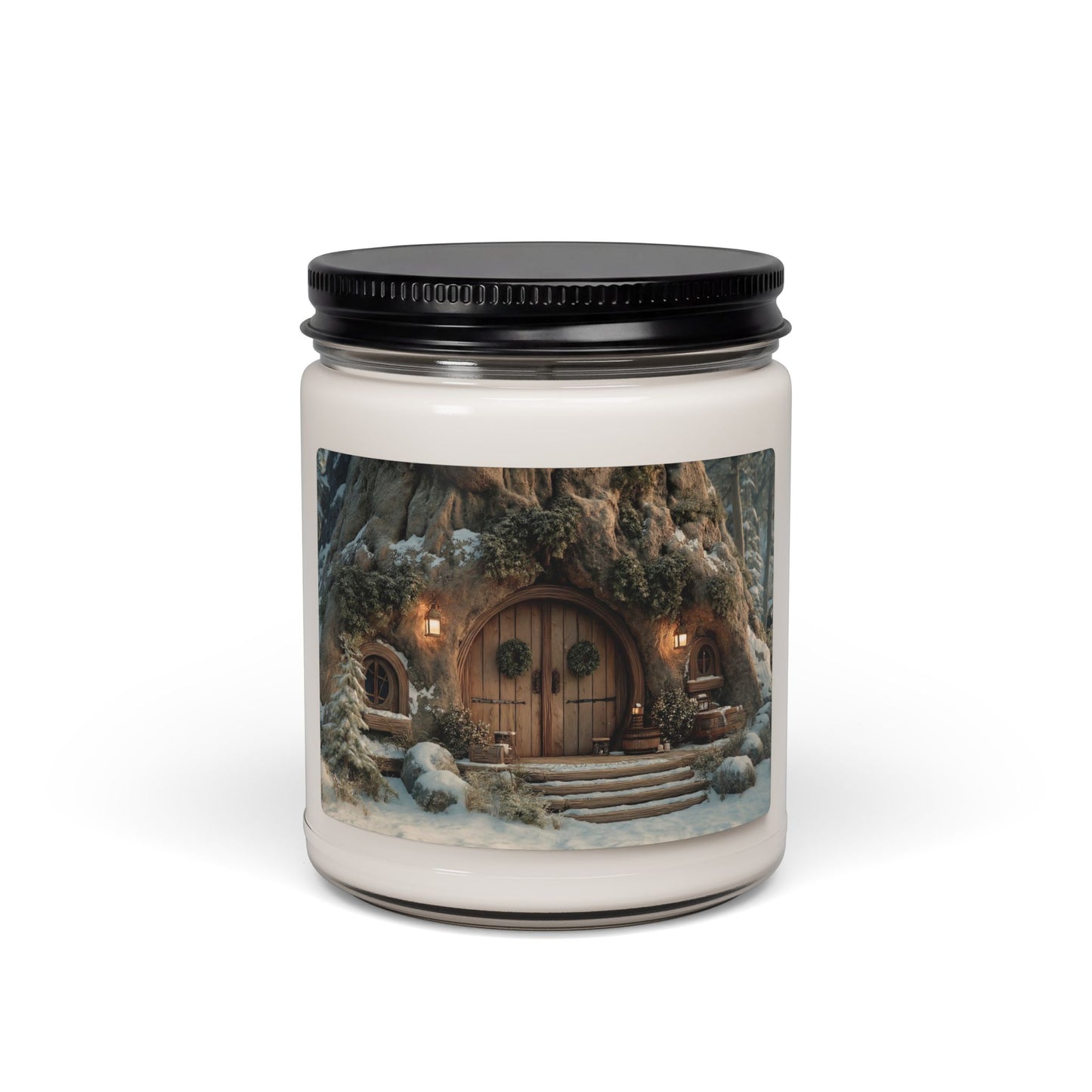 Winter Treehouse Hearth Candle – Snow-Dusted Enchanted Retreat