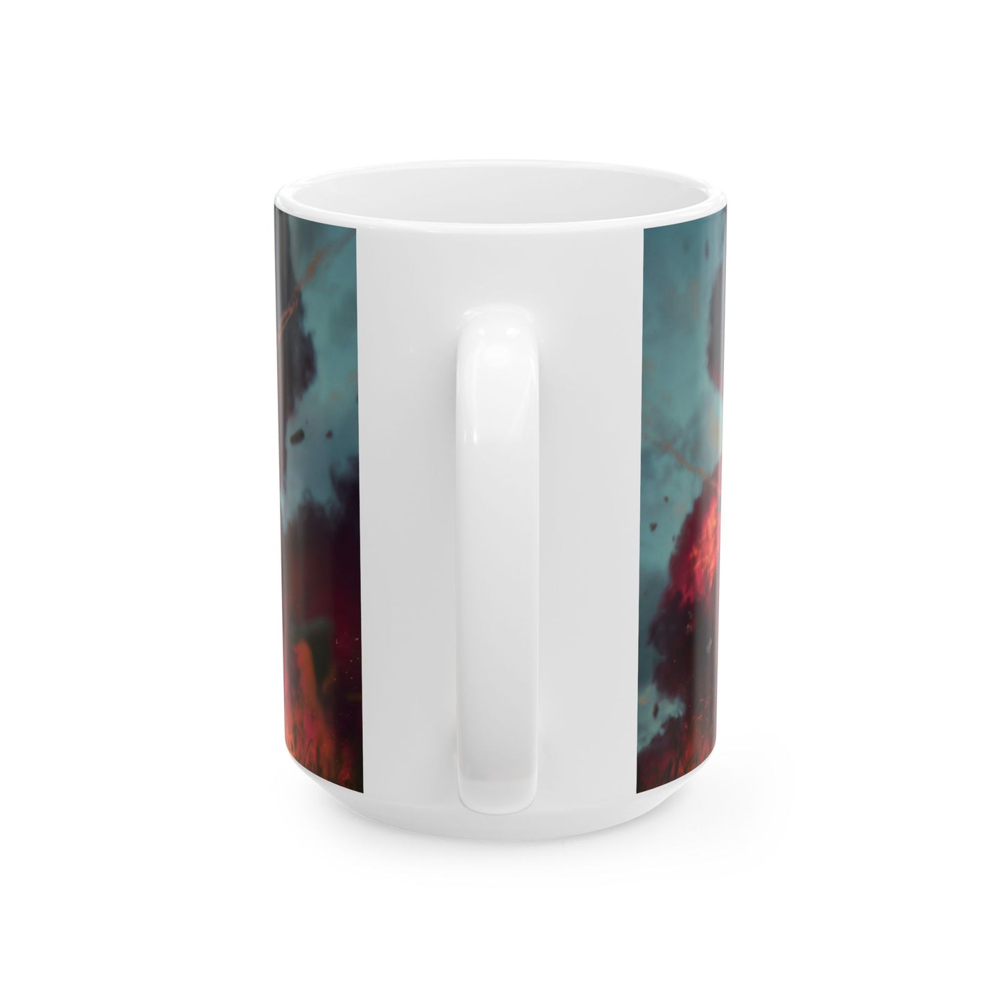 Explosive Goggles Gentleman Ceramic Mug – (11oz, 15oz) Crimson Sky Disruption