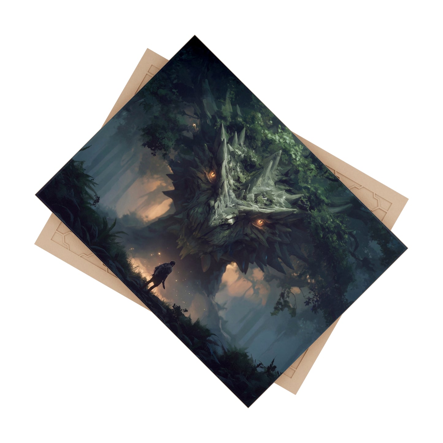 Forest Guardian Dragon Ceramic Photo Tile – Whispers of the Ancient Grove