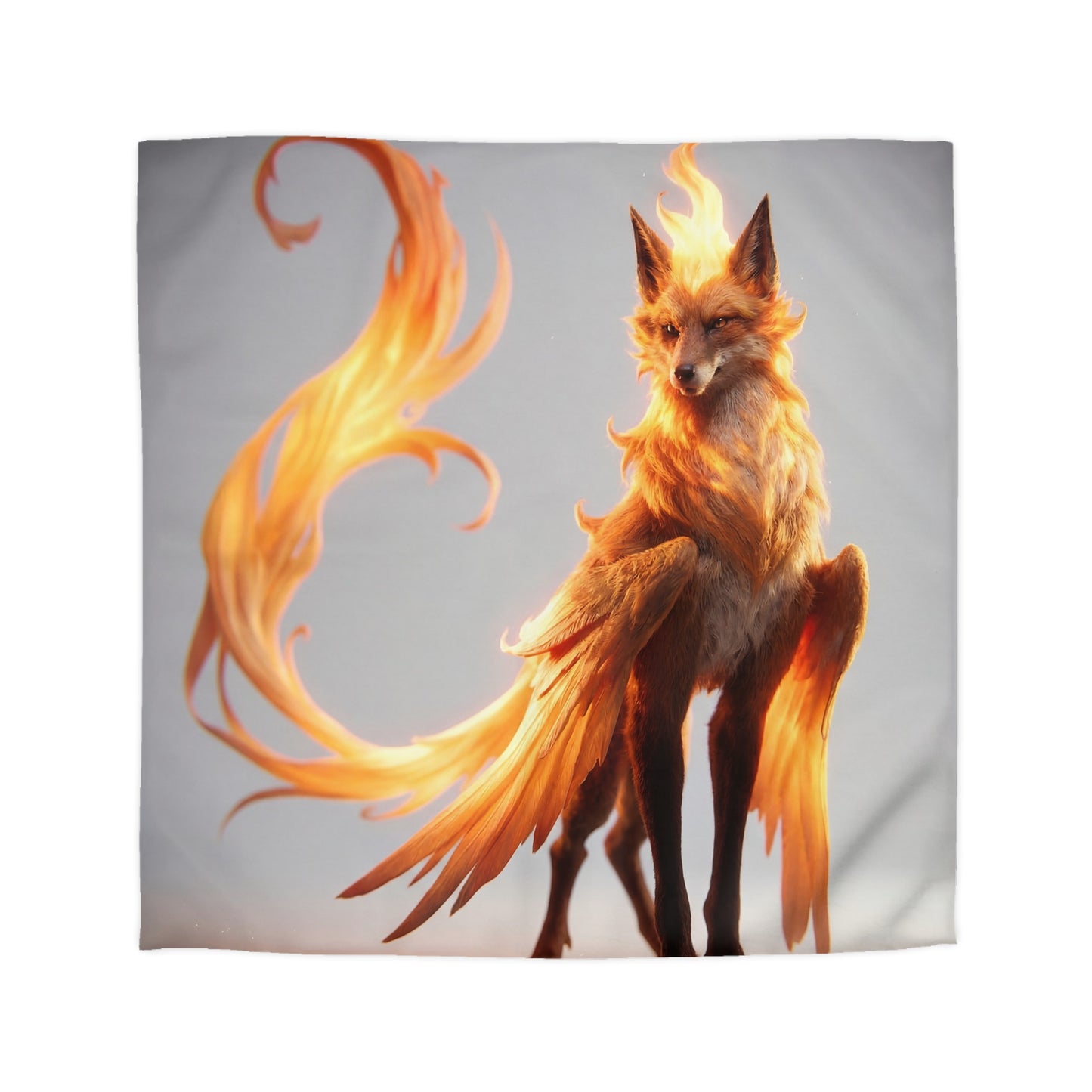 Phoenix Fox Microfiber Duvet Cover – Radiant Ember Guardian