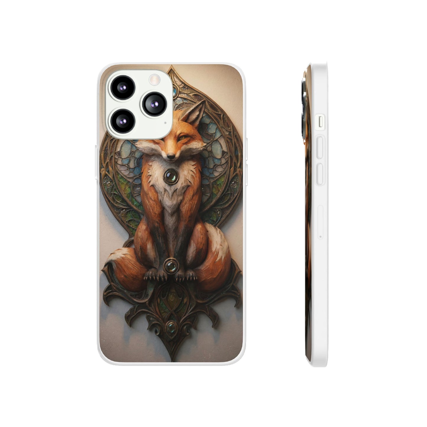 Fox Sentinel Flexi Cases – Amber Glow Through Stained Glass