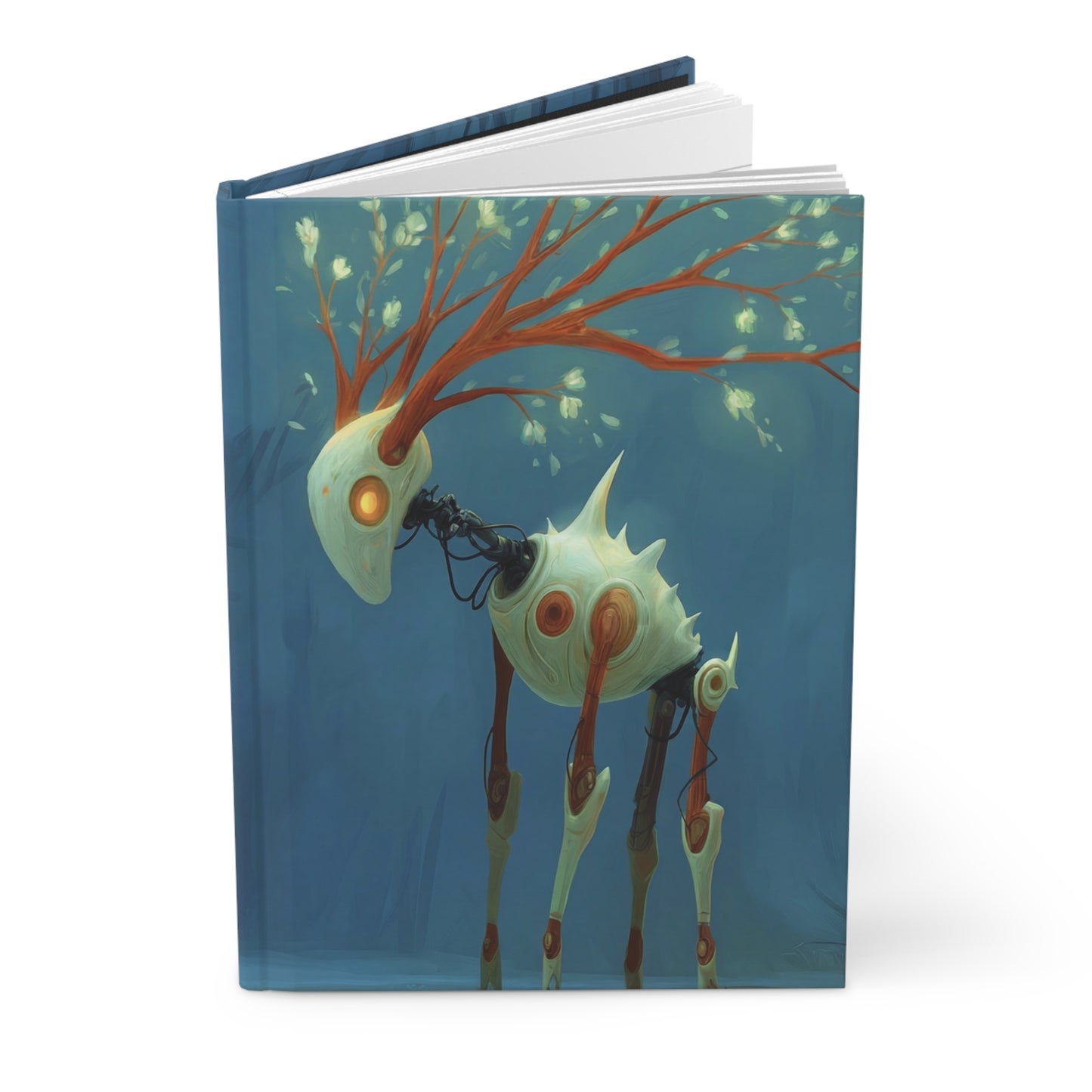 Bio-Luminescent Deer Journal Matte – Forest Guardian with Blooming Antlers