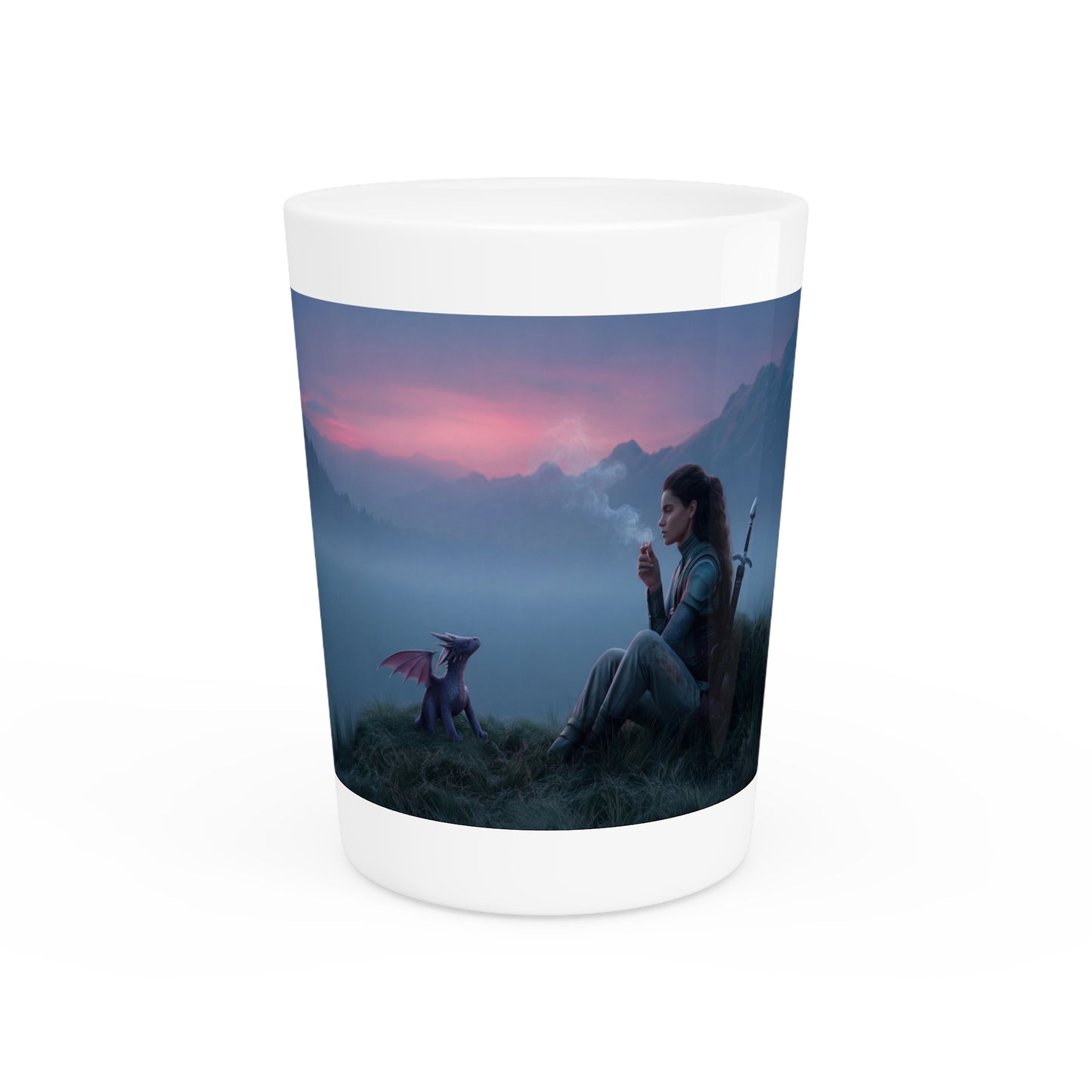 Misty Peak Sentinel – Small Glass with Dragon Companion