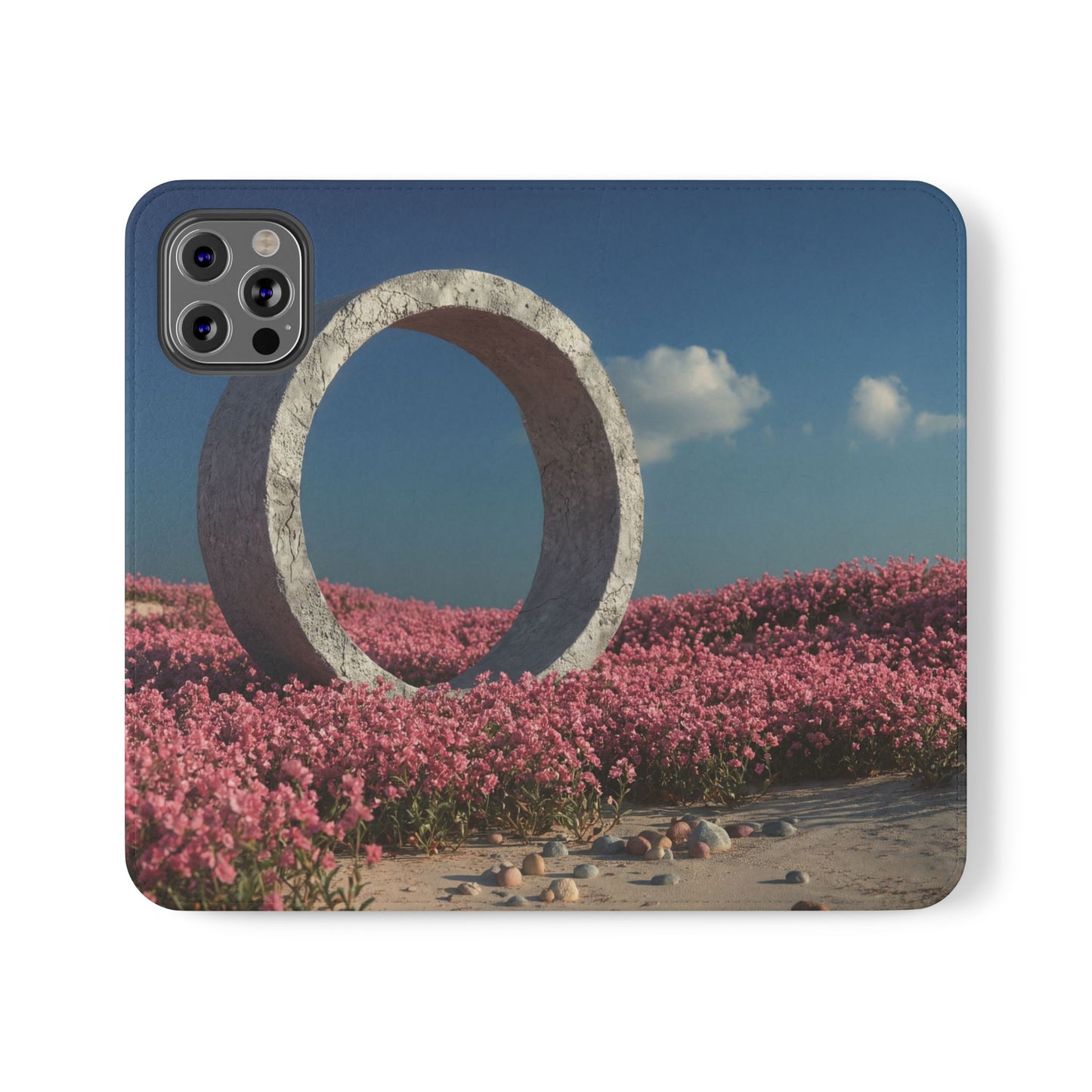 Stone Circle Flip Cases – Pink Flower Field Monument