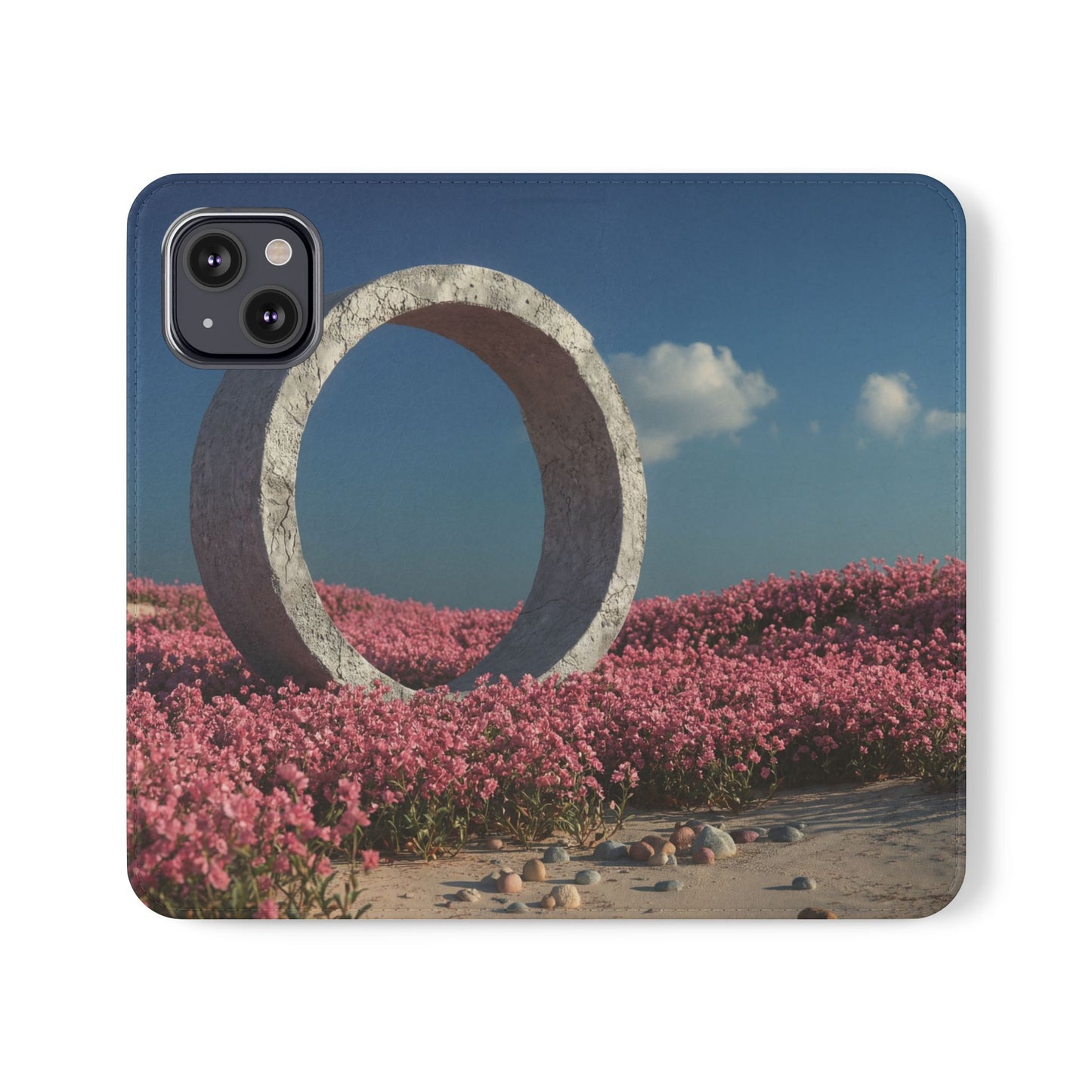 Stone Circle Flip Cases – Pink Flower Field Monument