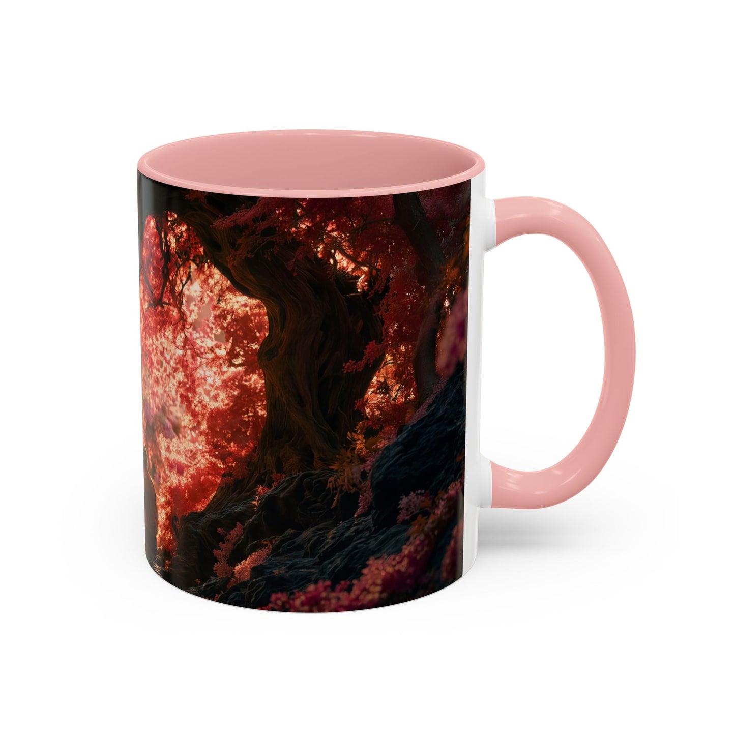 Crimson Heart Grove Accent Coffee Mug (11, 15oz) – Twisted Canopy Romance Scene