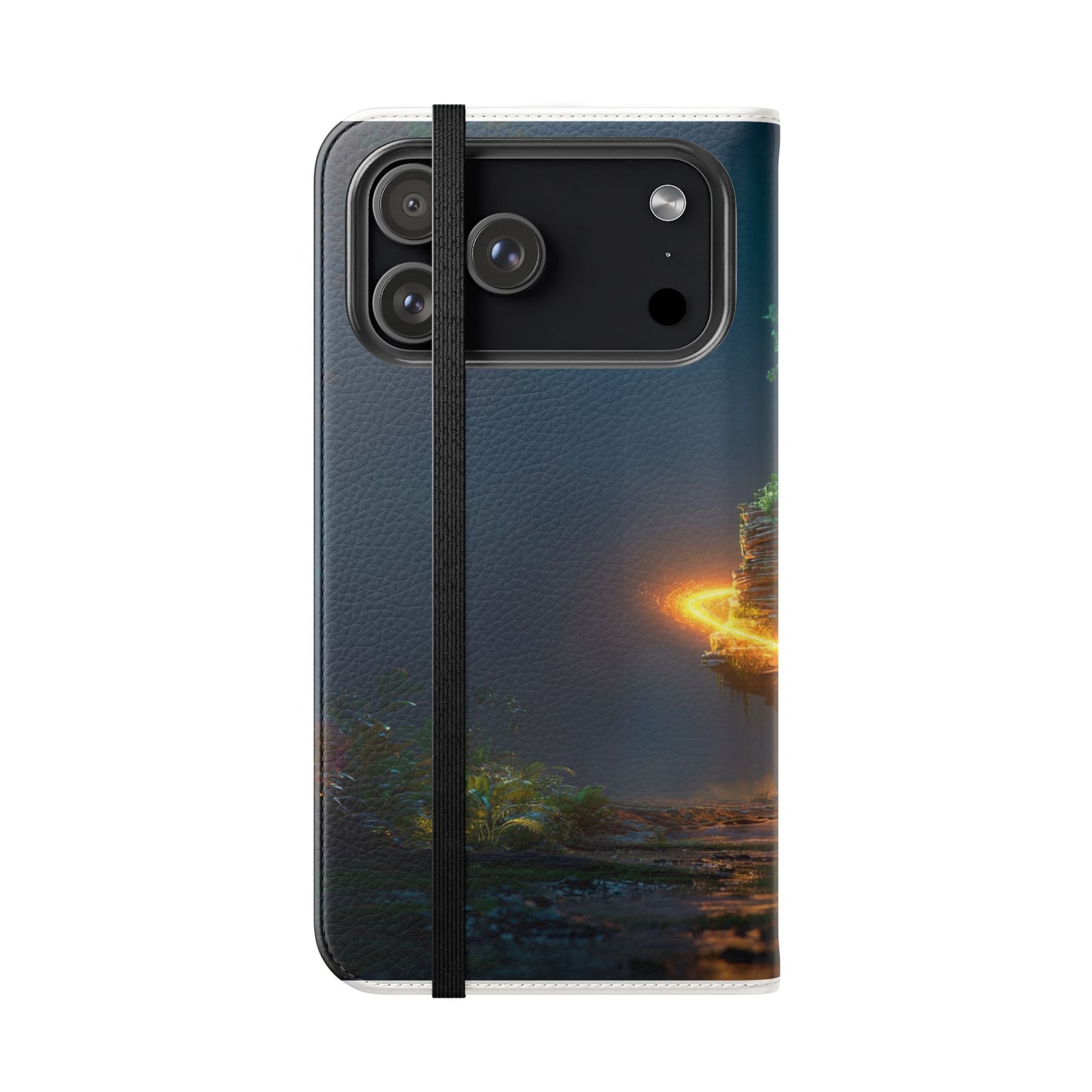 Luminous Floating Island Flip Cases – Amber Twilight Sanctuary