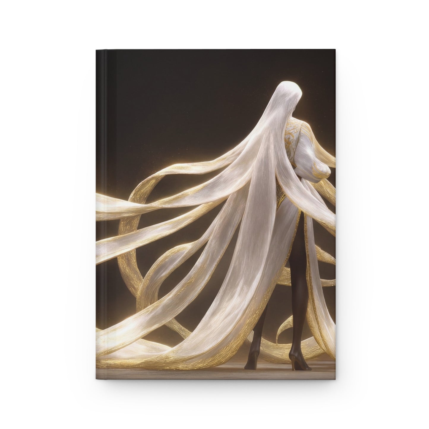 Luminescent Veil Figure Hardcover Journal Matte – Golden Threads of Quiet Power