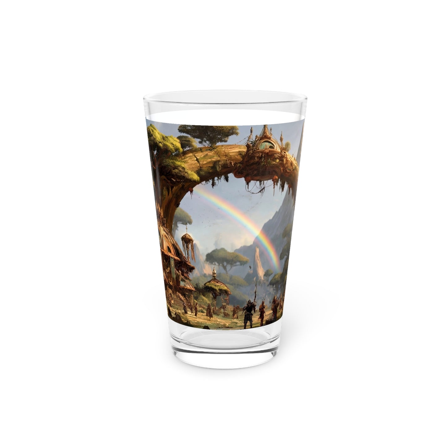 Treehouse Archway Pint Glass – Rainbow Gateway to a Verdant Realm