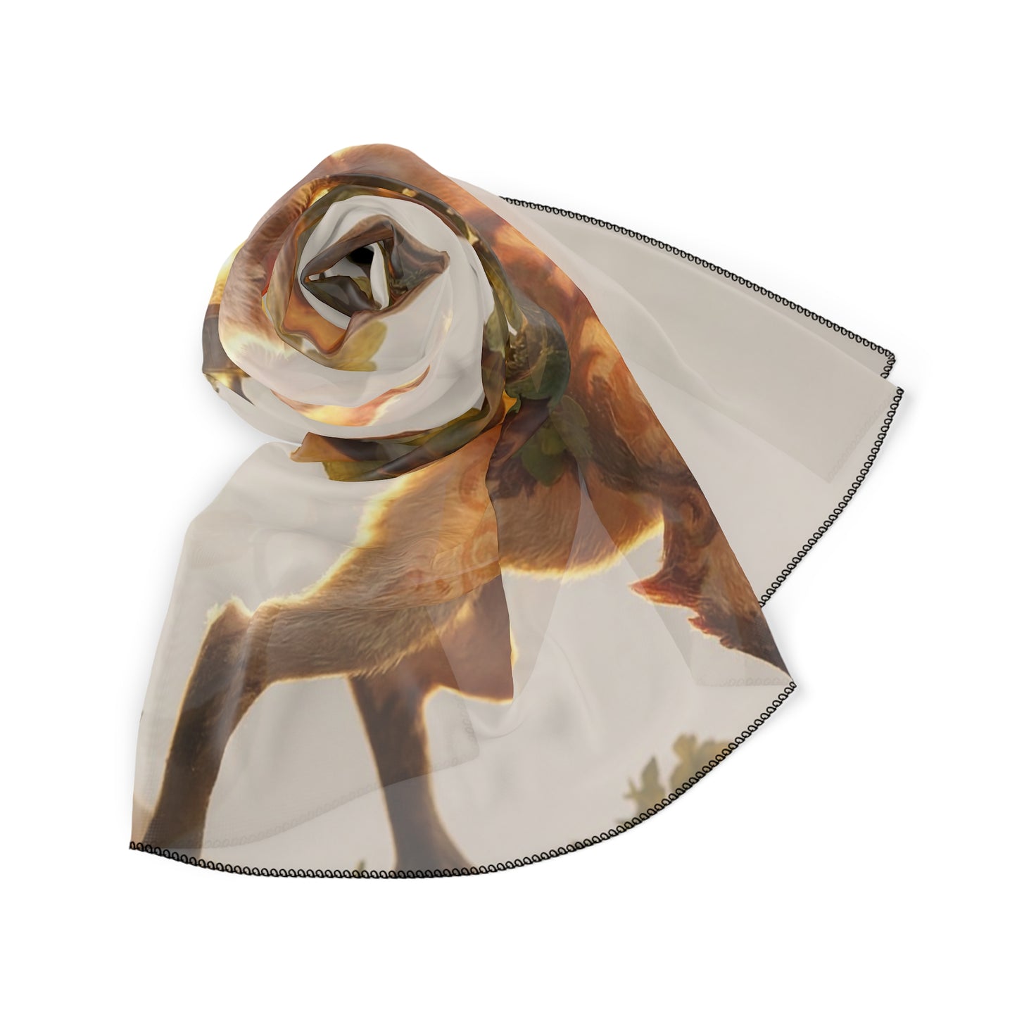 Moonlit Fox Guardian Scarf – Whimsical Lantern Arch Design
