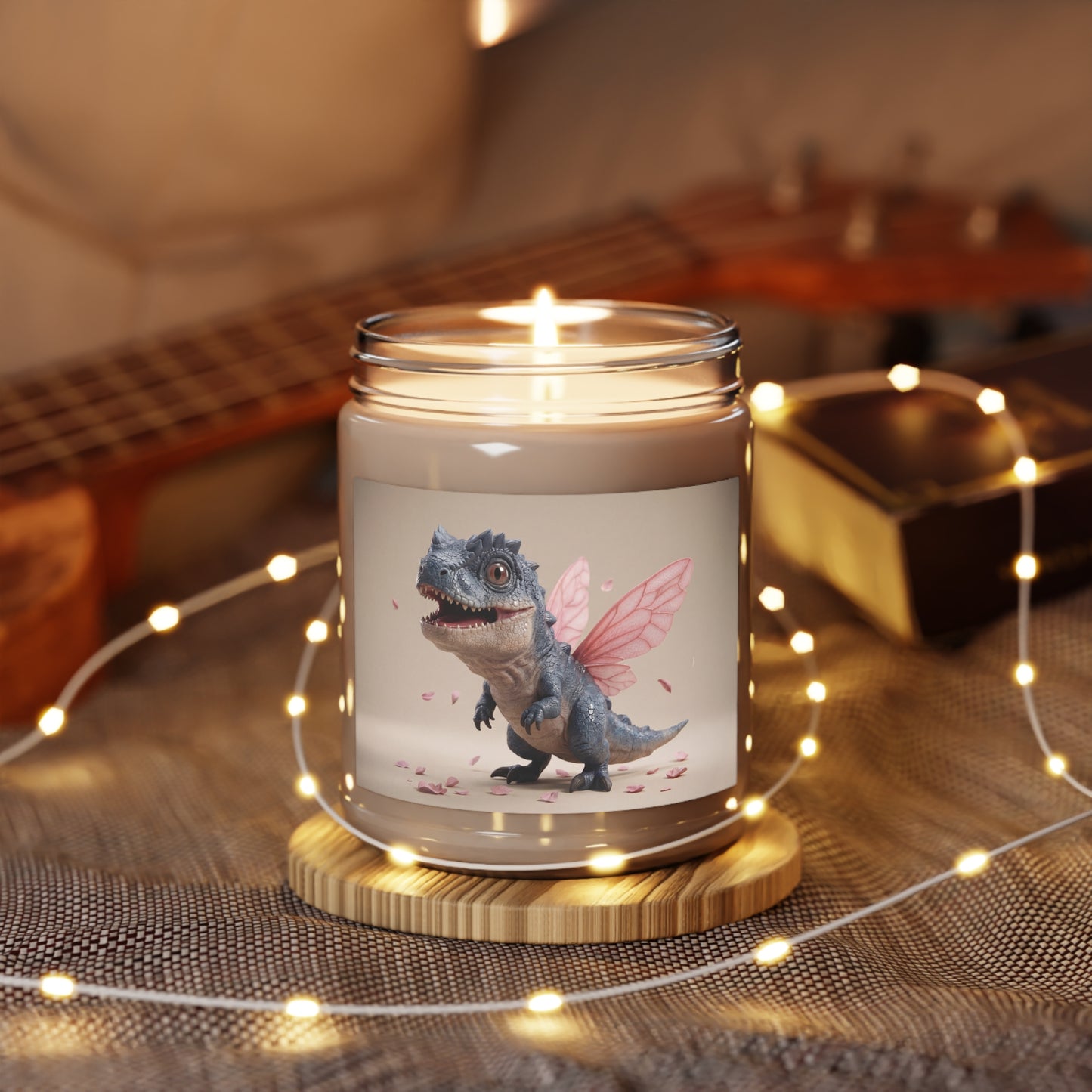 Fairy-Tailed Dinosaur Scented Soy Candles with White Lid, 9oz – Whimsical Bloom Encounter