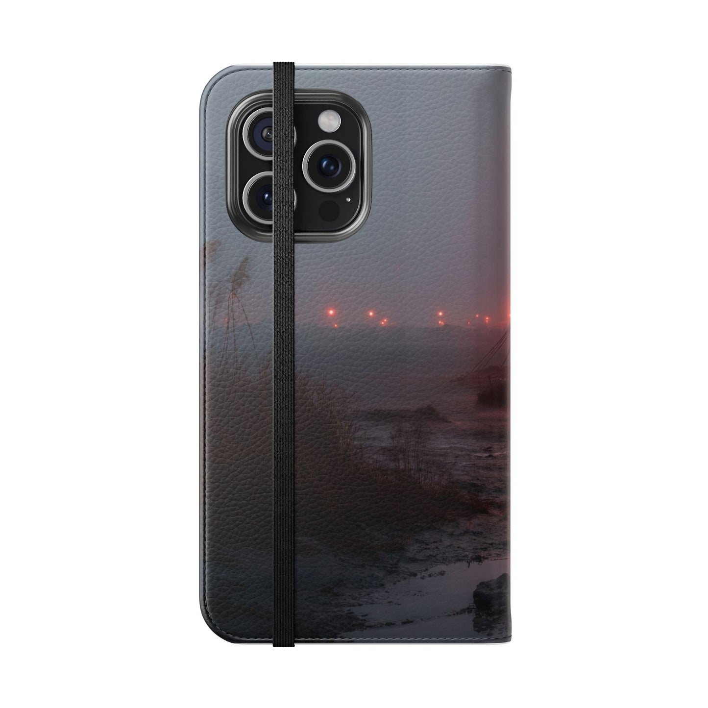 Crimson Circus Tent Flip Cases – Misty Coastside Lantern Scene