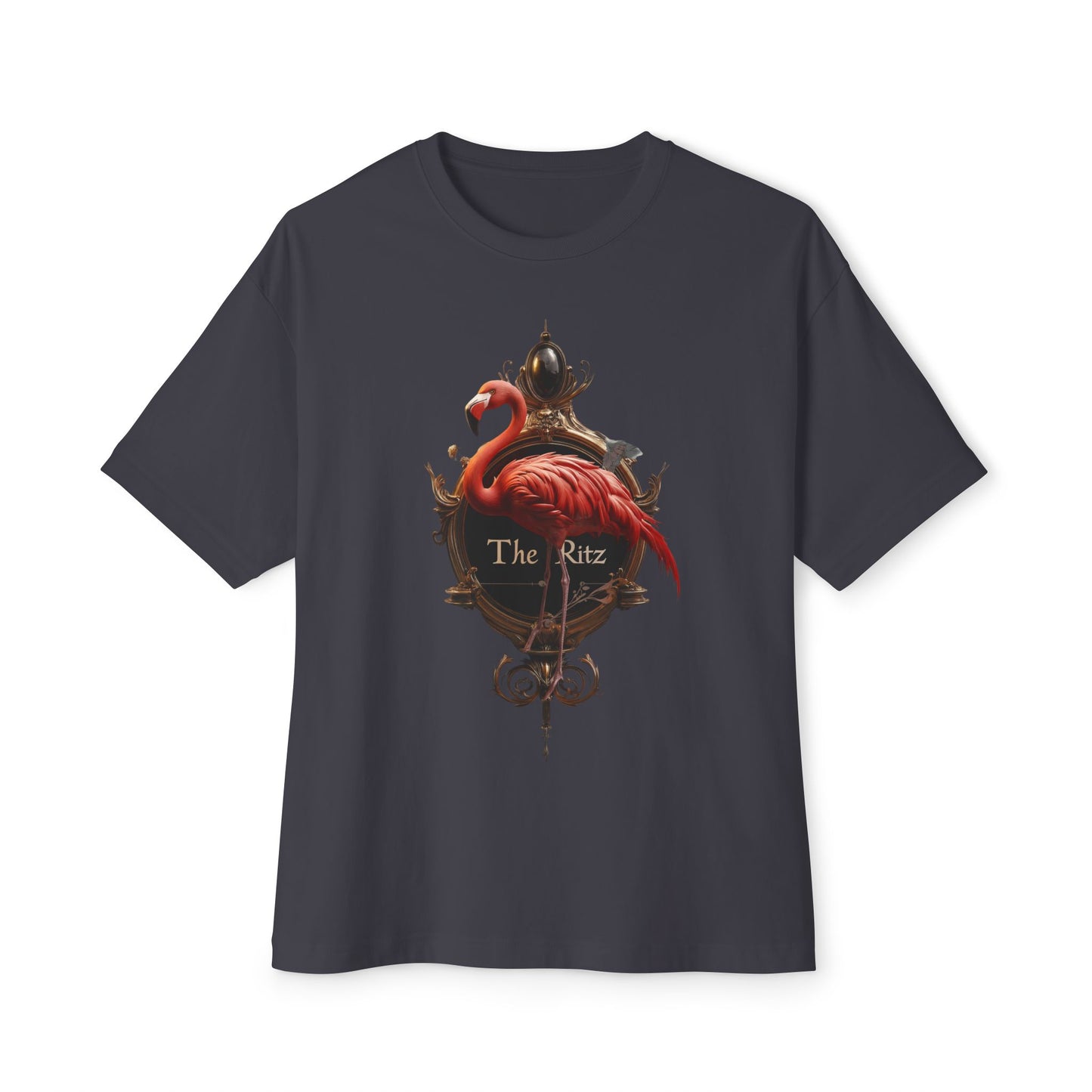 Ornate Frame Flamingo Tee – The Ritz Gilded Silhouette Boxy Shirt