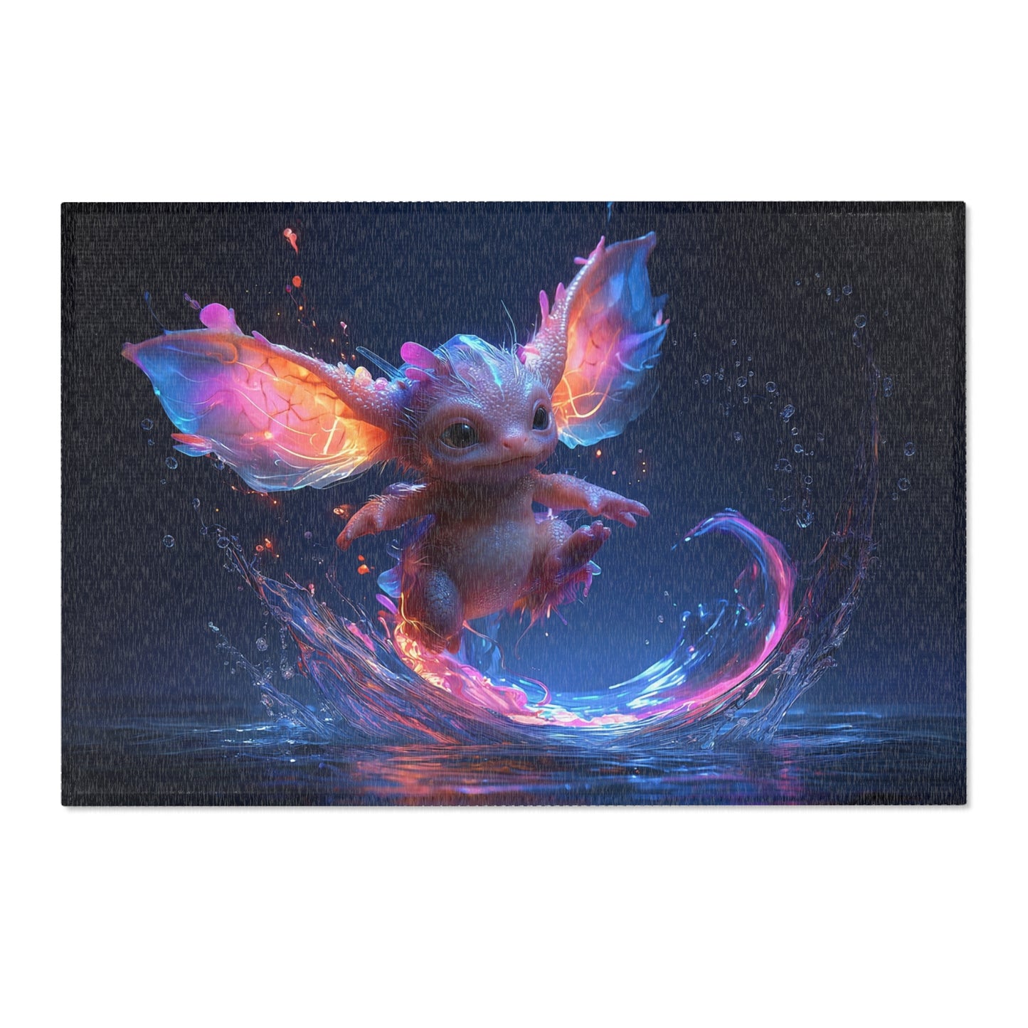 Neon Dragonling Area Rugs – Liquid Light Playtime