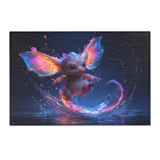 Neon Dragonling Area Rugs – Liquid Light Playtime