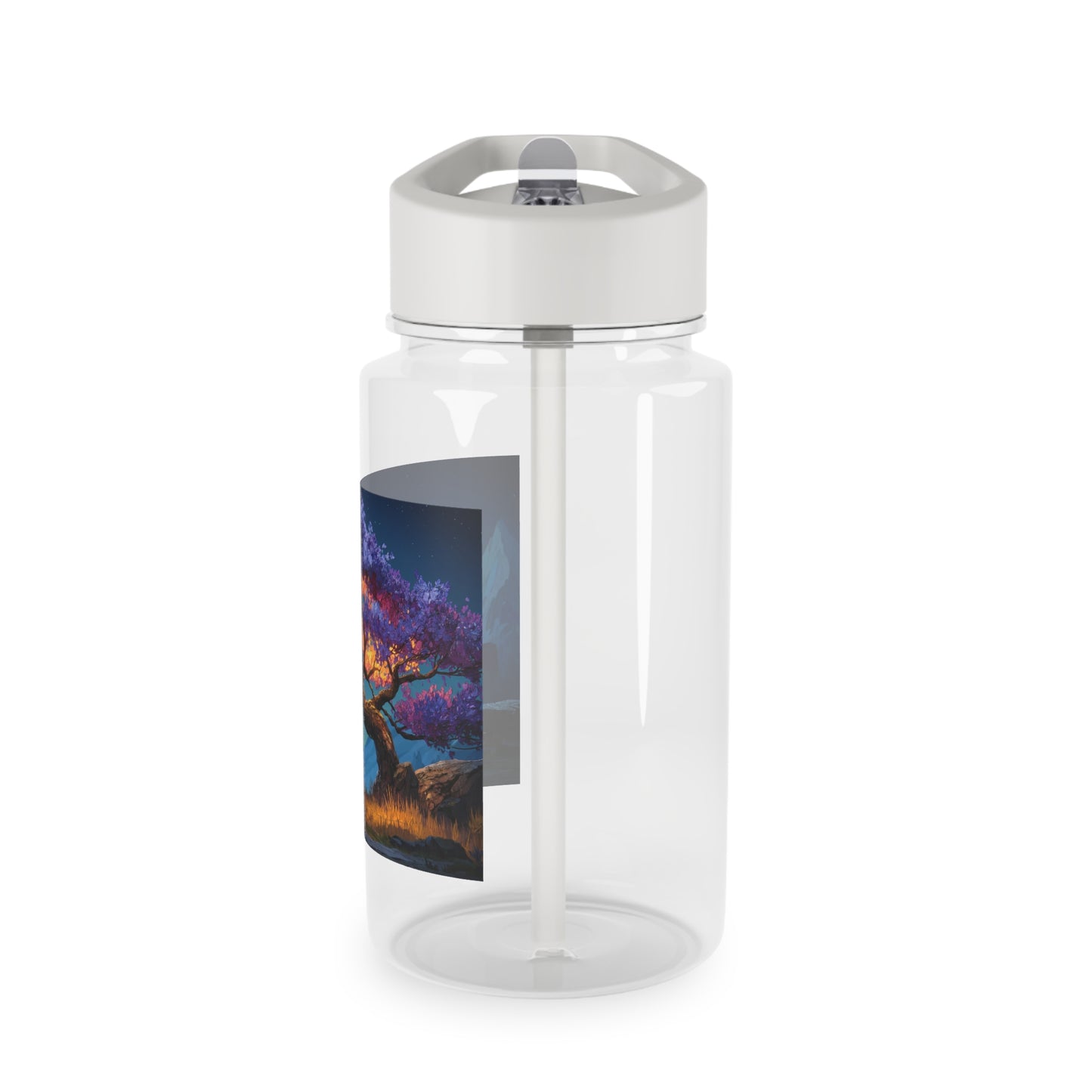 Twilight Bloom Tritan Water Bottle – Violet Canopy & Mountain Vista