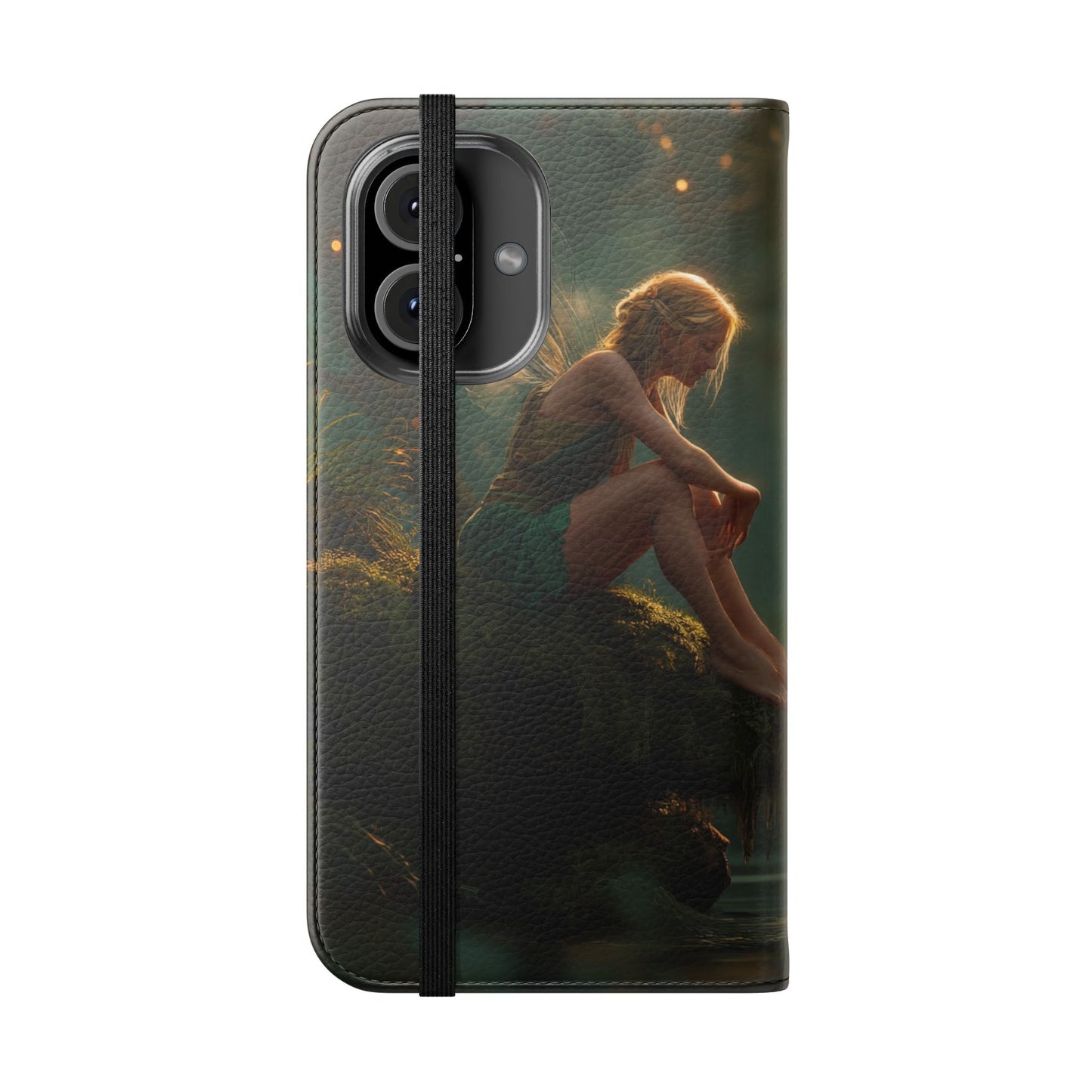 Mossy Bank Fairy Flip Cases – Golden Hour Sentinel Portrait