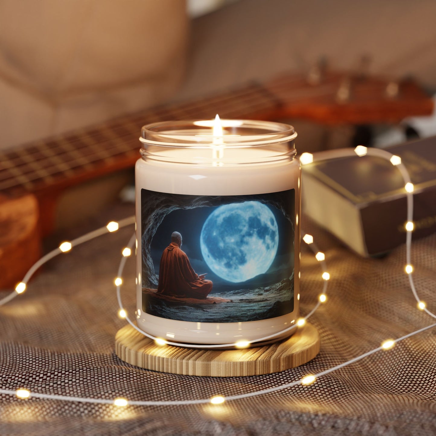 Moonlit Cave Meditation Candle – Serene Blue Glow Sanctuary, 9oz
