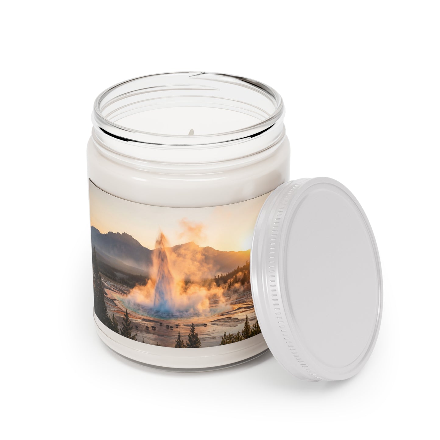 Geyser Peak Scented Soy Candles with White Lid, 9oz – Golden Dawn Eruption