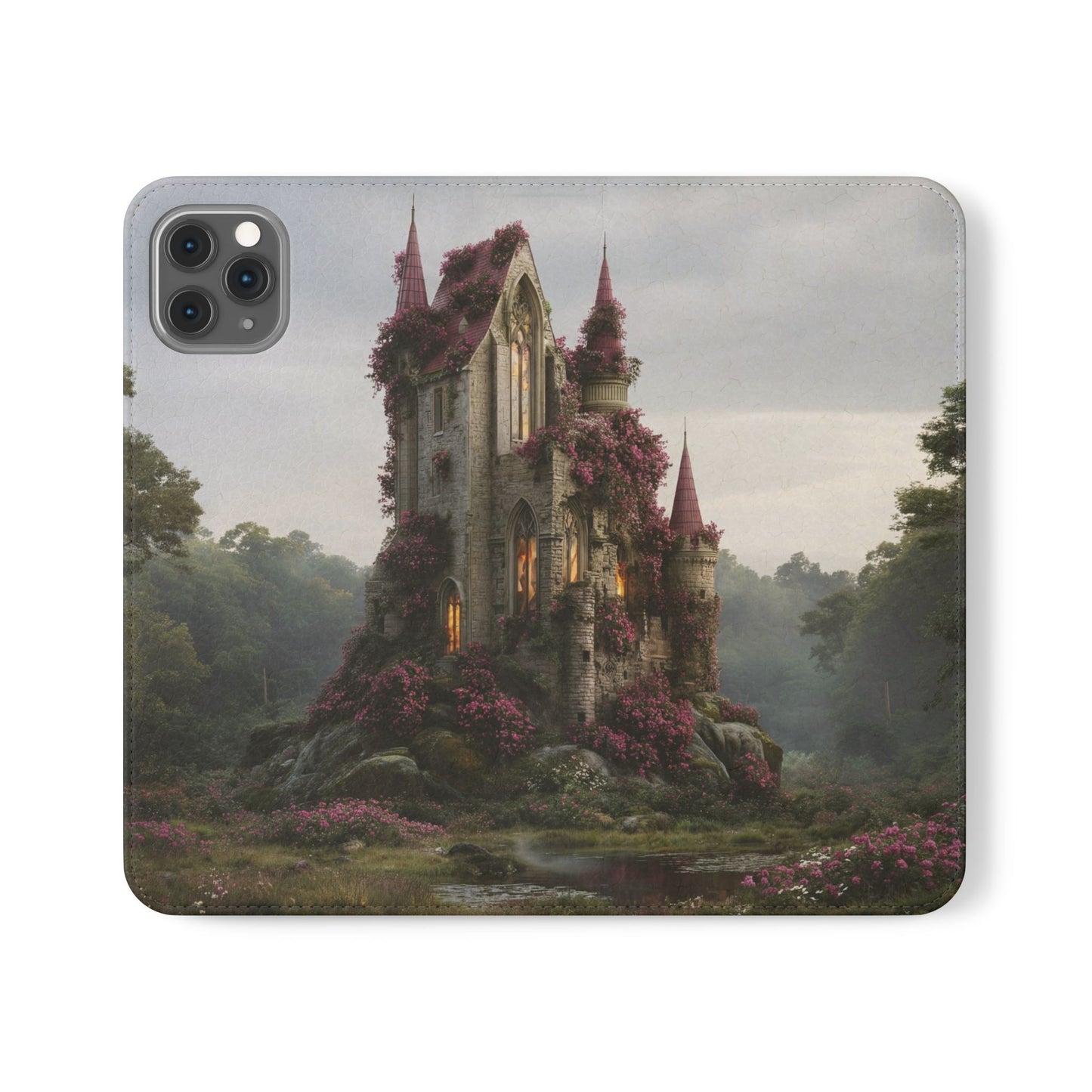 Blossom Spire Flip Cases – Pink Ivy Gothic Castle Cover