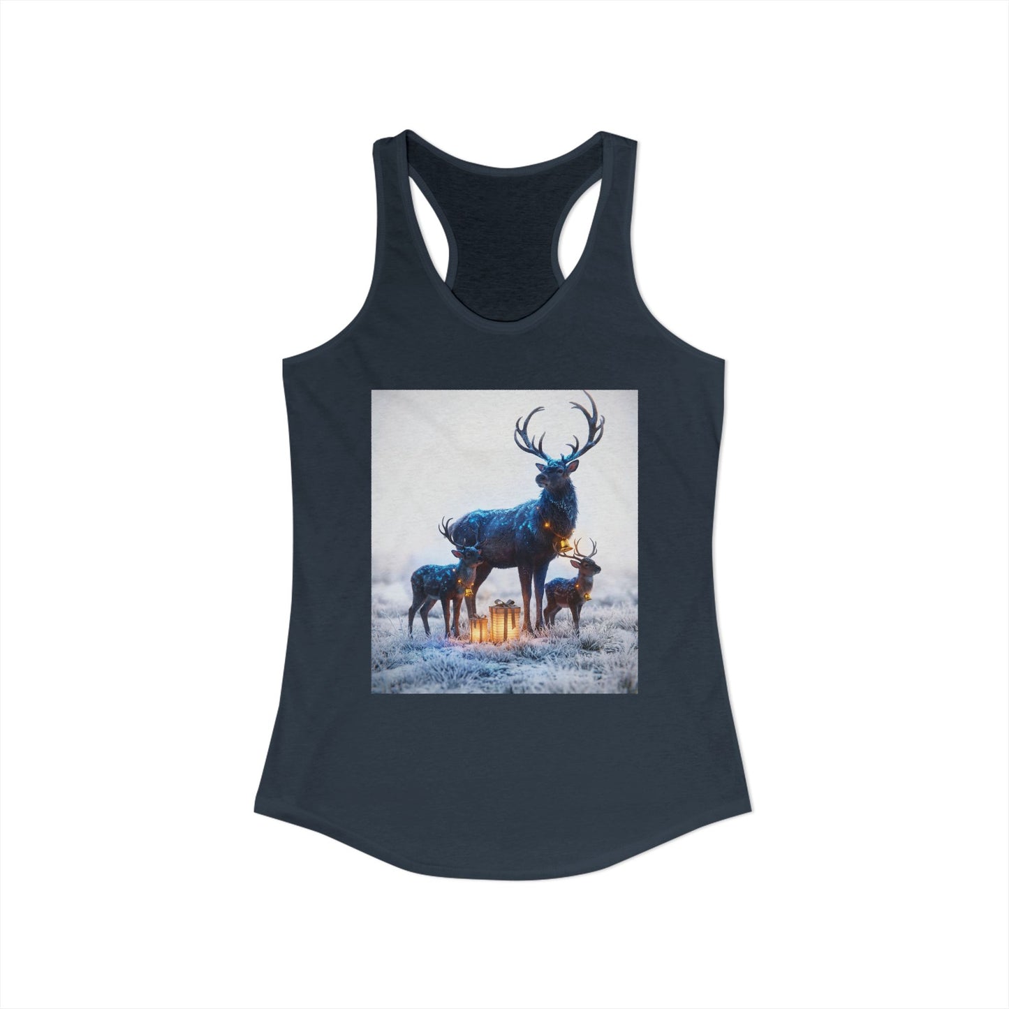 Starlit Stag Trio Women's Ideal Racerback Tank – Frosty Forest Gift Guardians