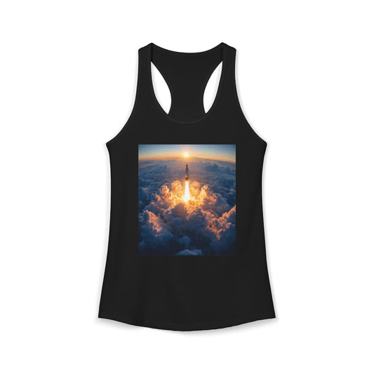 Ascending Rocket Women's Ideal Racerback Tank – Golden Dawn Cloudscape