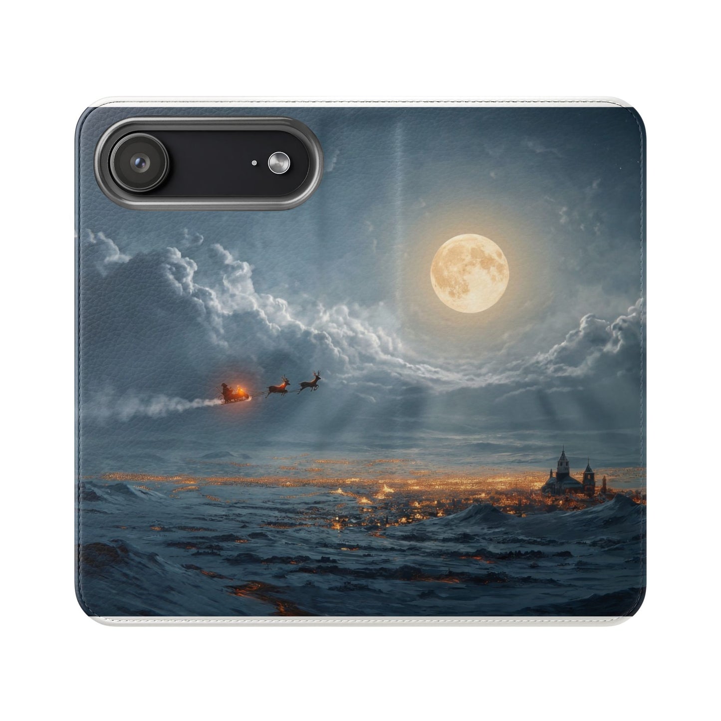 Moonlit Sleigh Flip Cases – Northern Lights Winter Journey