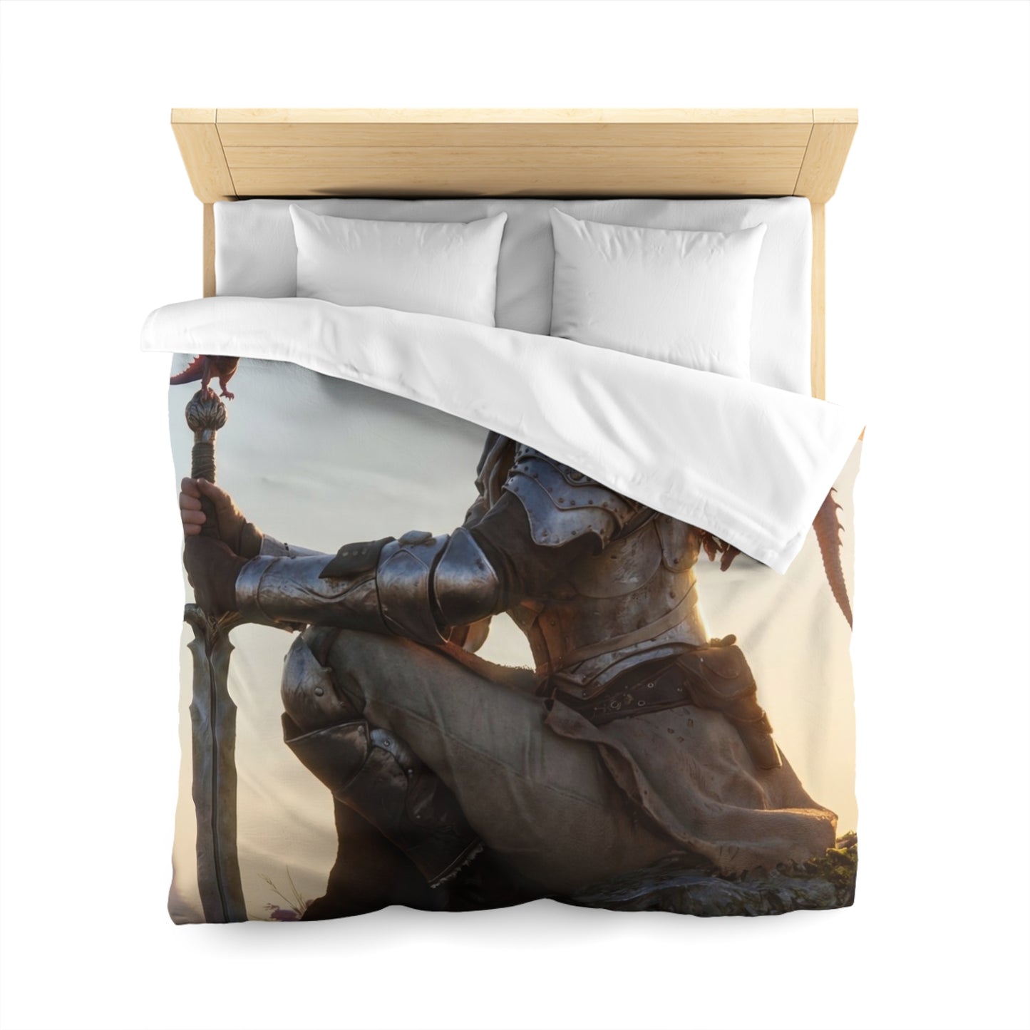 Dragon-Scale Sentinel Microfiber Duvet Cover – Sunset Peak Alliance