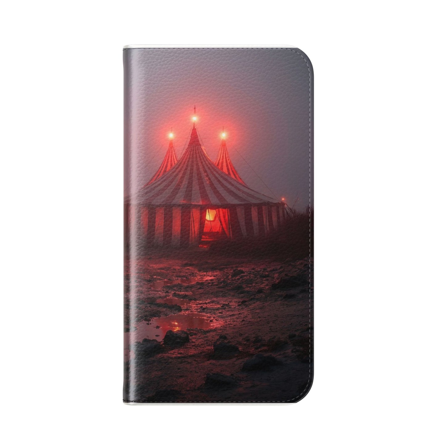 Crimson Circus Tent Flip Cases – Misty Coastside Lantern Scene