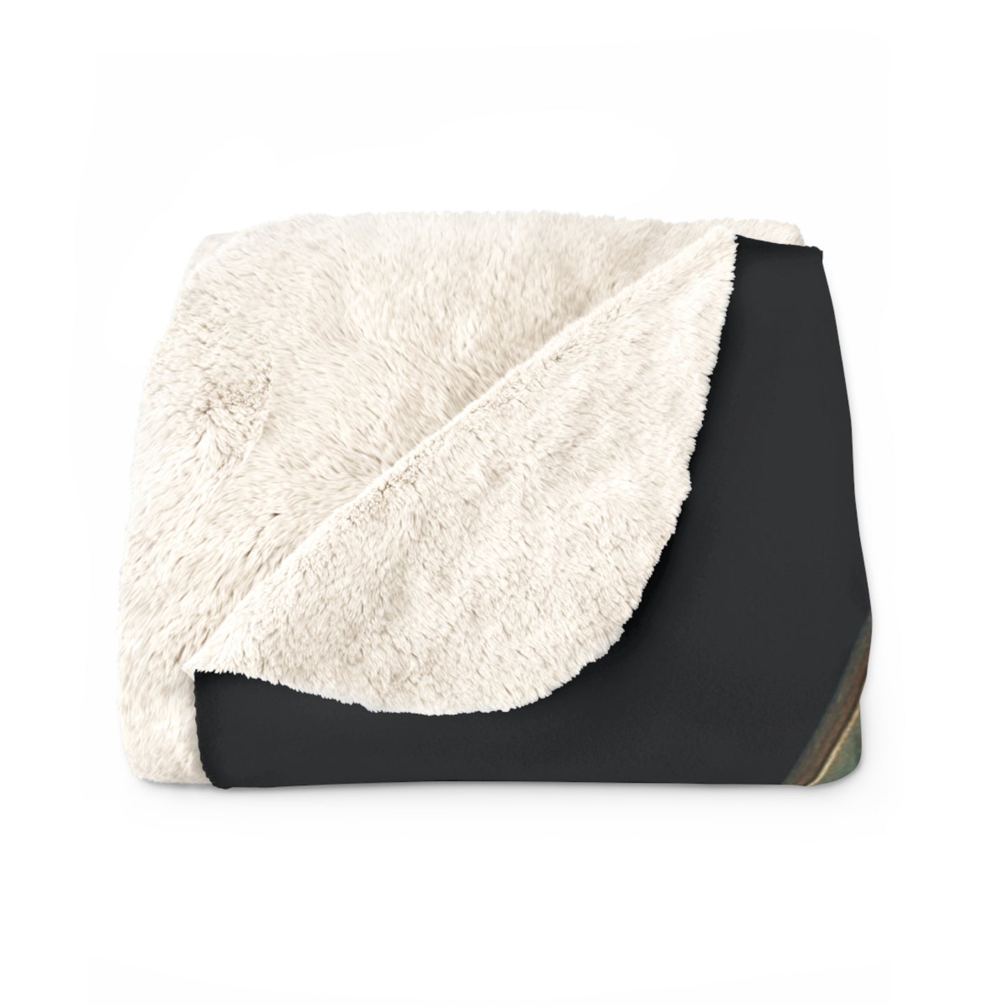 Regal Wolf Throne Sherpa Fleece Blanket – Golden Light & Art Nouveau Grace