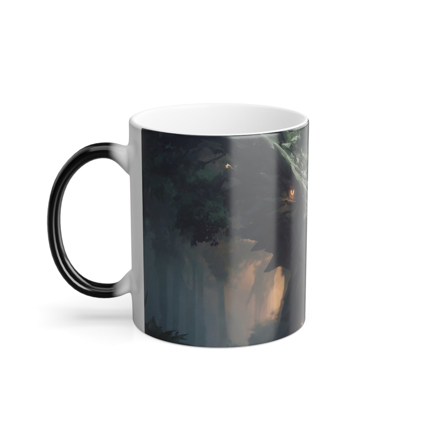Guardian Dragon Forest – Color Morphing Mug, 11oz – Mossy Titan Watching Over the Path