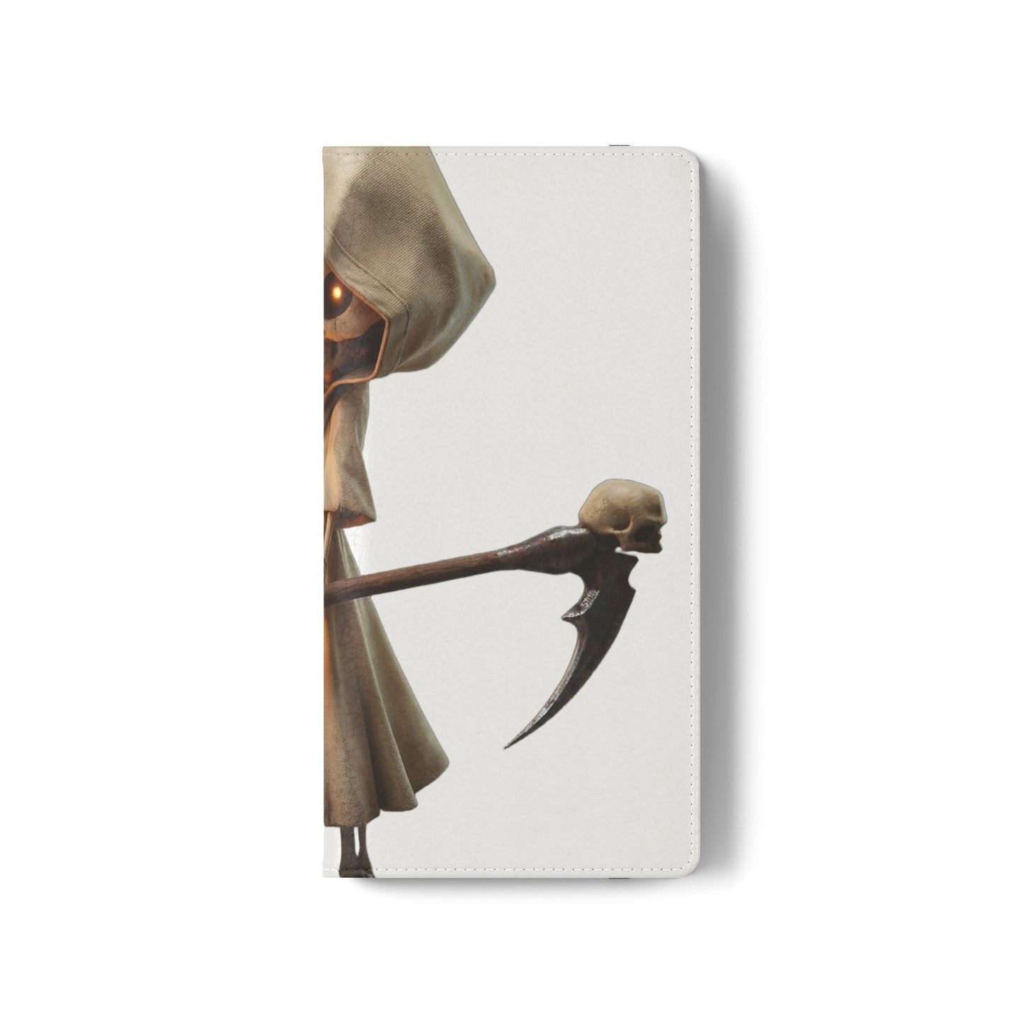 Lantern-Bearing Sentinel Flip Cases – Hooded Guardian with Scythe and Warm Glow