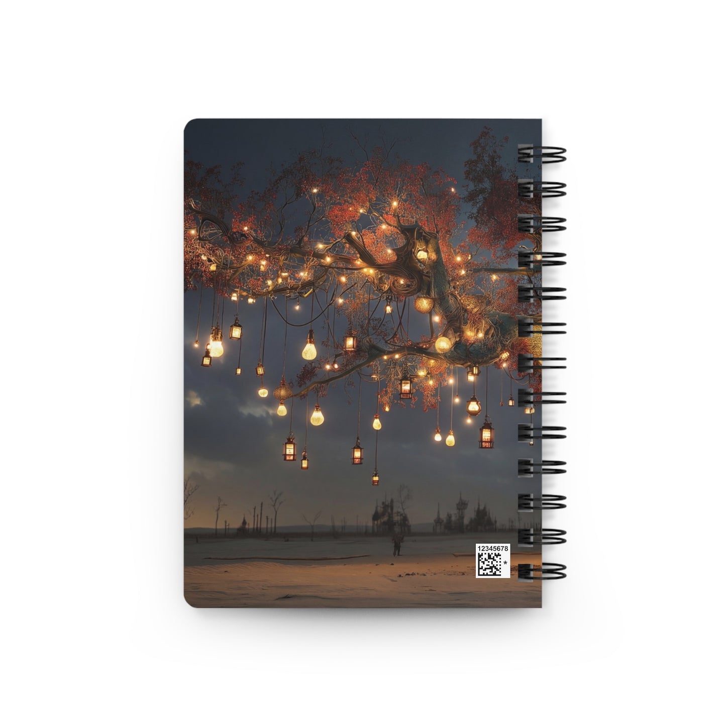 Whispering Lantern Tree Spiral Bound Journal – Desert Twilight Haven
