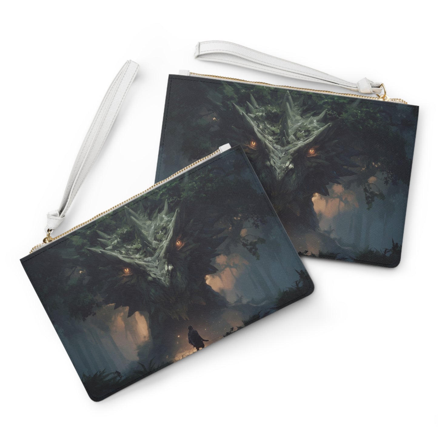Ancient Dragon Sentinel Clutch Bag – Moss-Covered Forest Guardian